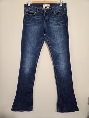 Y2K Dittos Women’s Skinny Flare Jeans Dark Wash Stretch Denim Mid Rise W 28 L 32